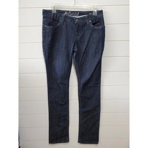 Mudd womens size M skinny mid rise dark wash elevated coin pocket horseshoe jean